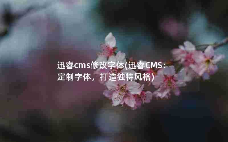 迅睿cms修改字体(迅睿CMS：定制字体，打造独特风格)