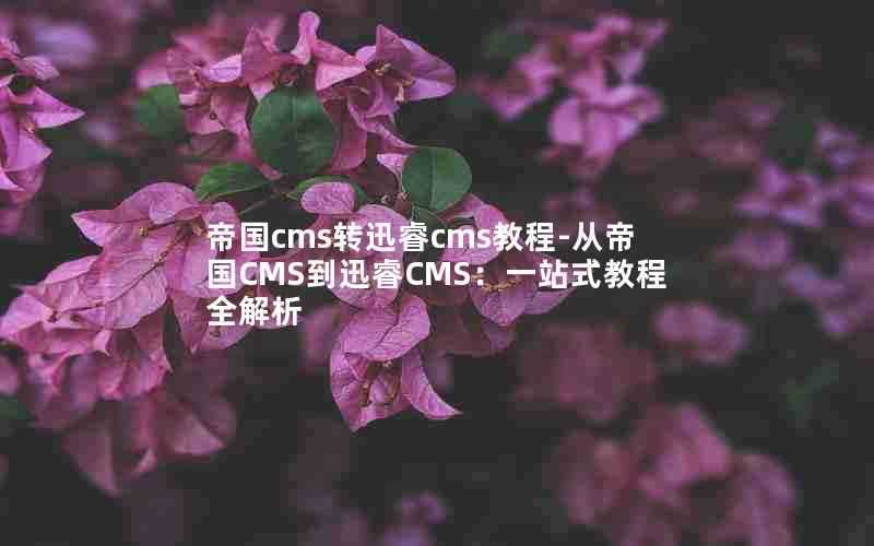 帝国cms转迅睿cms教程-从帝国CMS到迅睿CMS：一站式教程全解析