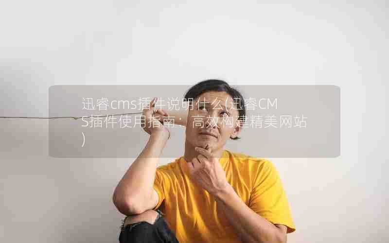 迅睿cms插件说明什么(迅睿CMS插件使用指南：高效构建精美网站)