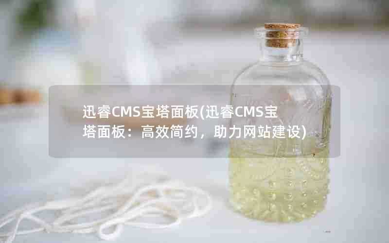 迅睿CMS宝塔面板(迅睿CMS宝塔面板：高效简约，助力网站建设)