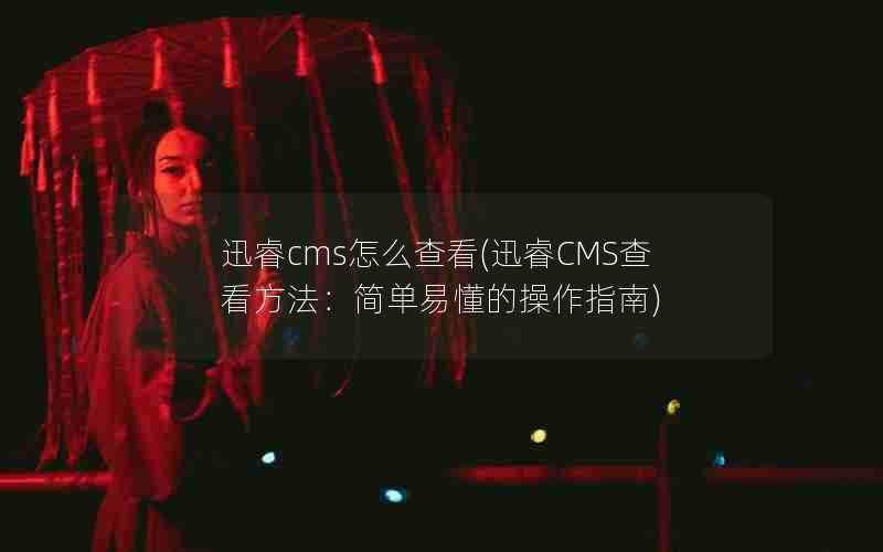 迅睿cms怎么查看(迅睿CMS查看方法：简单易懂的操作指南)