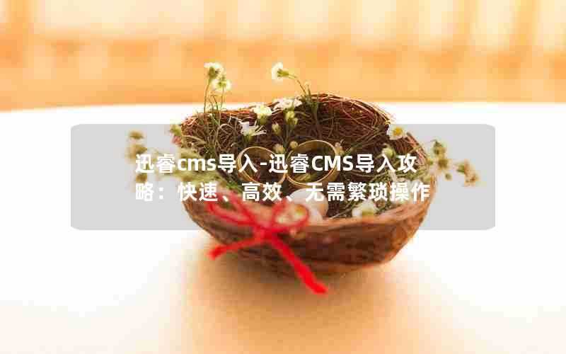 迅睿cms导入-迅睿CMS导入攻略：快速、高效、无需繁琐操作