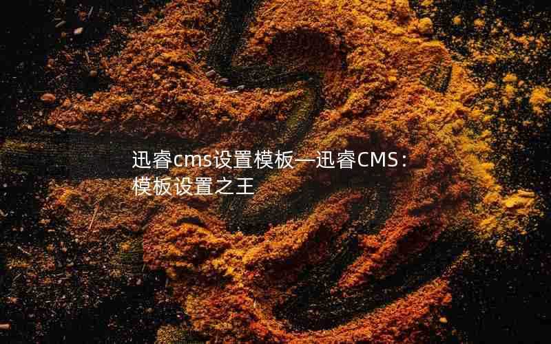 迅睿cms设置模板—迅睿CMS：模板设置之王