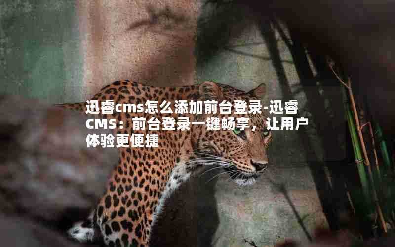 迅睿cms怎么添加前台登录-迅睿CMS：前台登录一键畅享，让用户体验更便捷