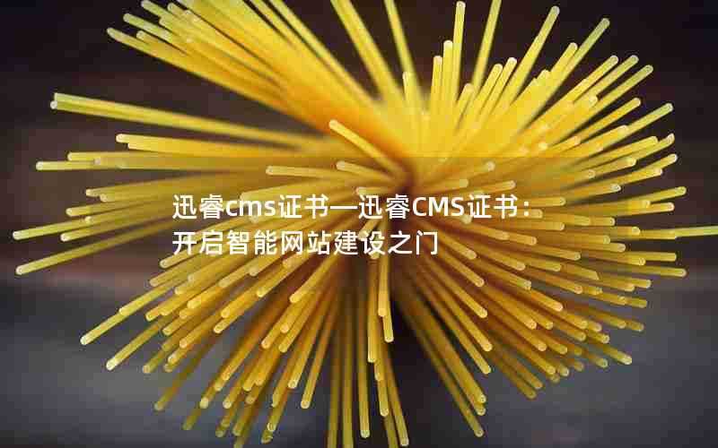 迅睿cms证书—迅睿CMS证书：开启智能网站建设之门