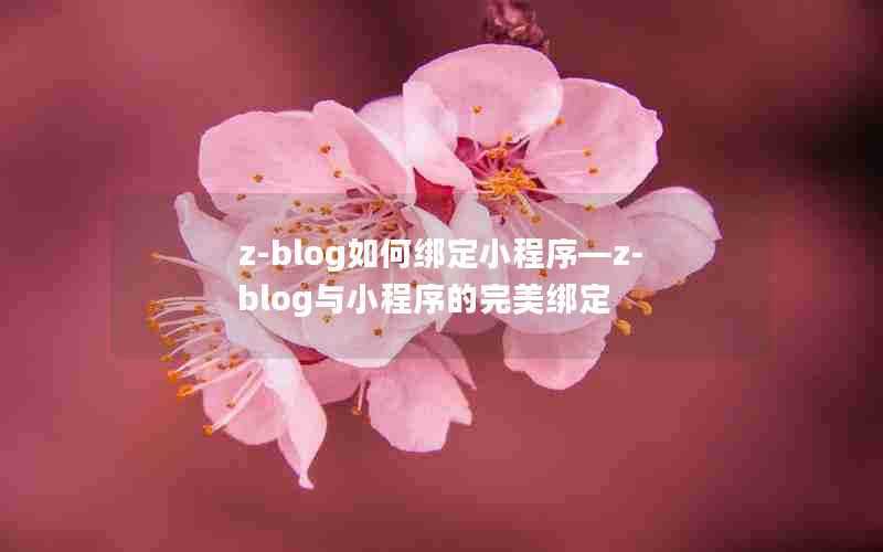 z-blog如何绑定小程序—z-blog与小程序的完美绑定