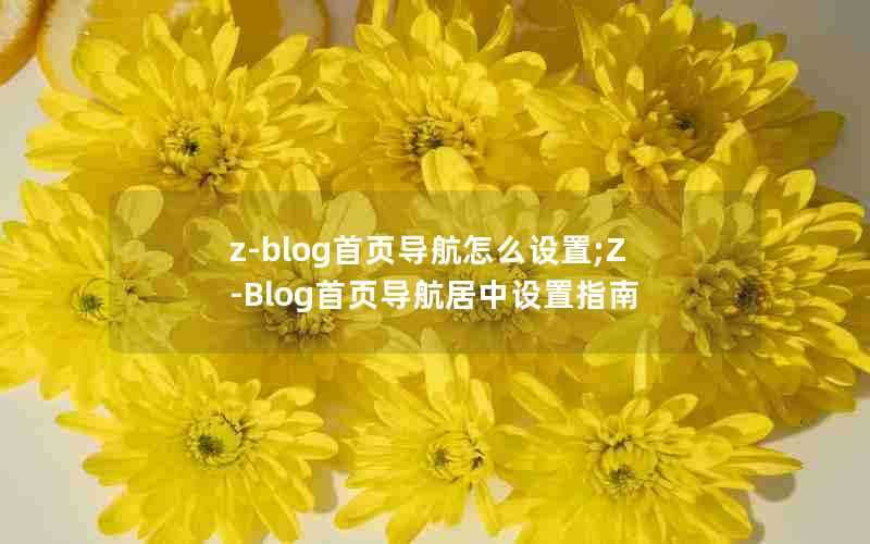 z-blog首页导航怎么设置;Z-Blog首页导航居中设置指南