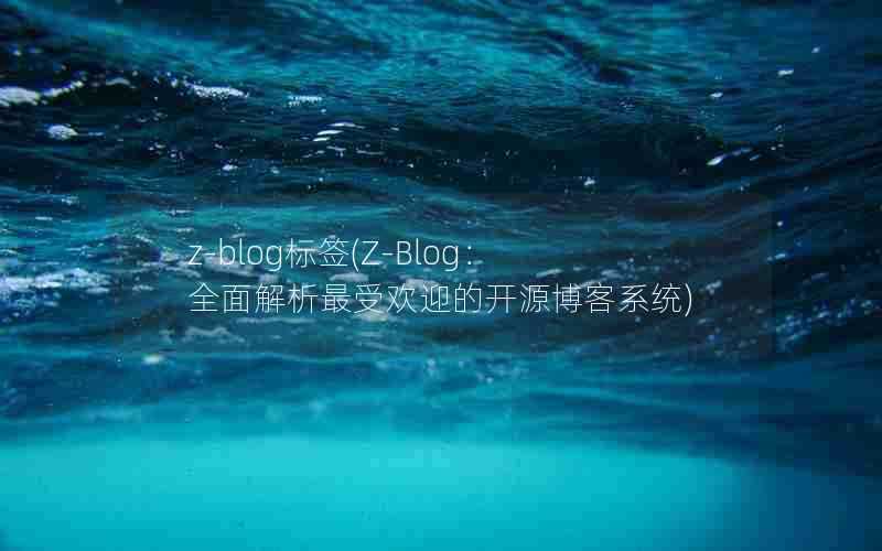 z-blog标签(Z-Blog：全面解析最受欢迎的开源博客系统)