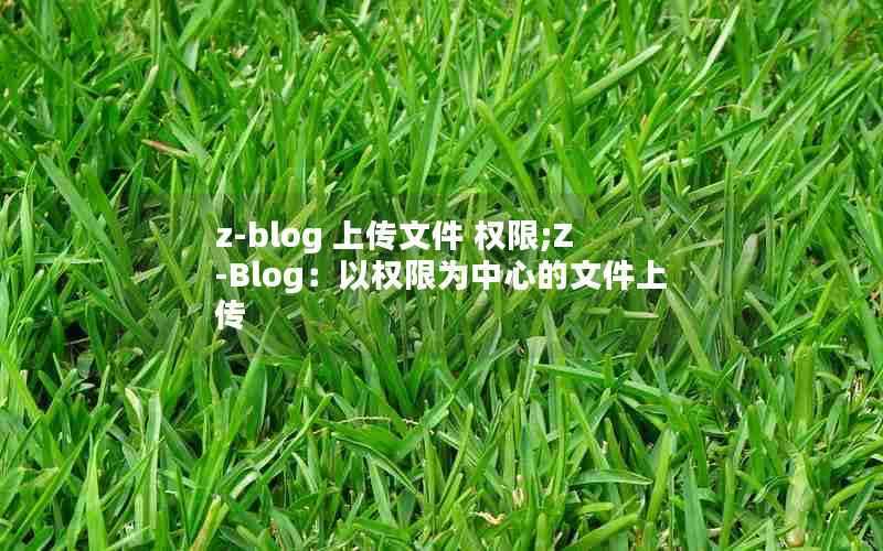 z-blog上传文件权限;Z-Blog：以权限为中心的文件上传