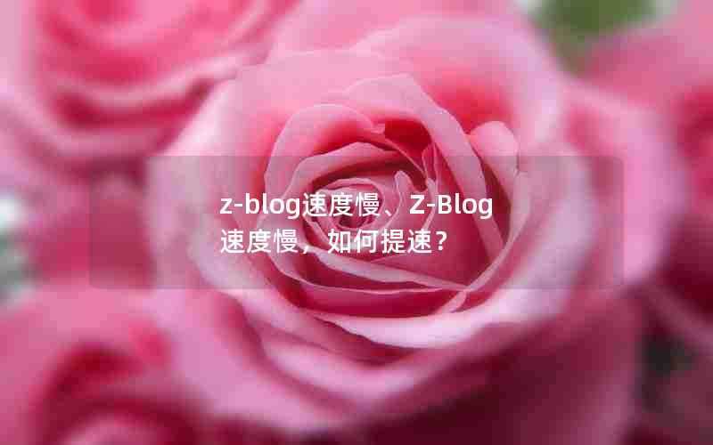 z-blog速度慢、Z-Blog速度慢，如何提速？