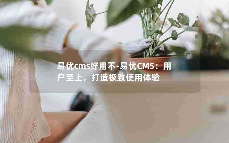 易优cms好用不-易优CMS：用户至上，打造极致使用体验