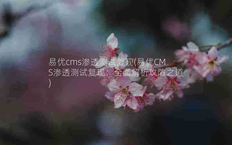 易优cms渗透测试复现(易优CMS渗透测试复现：全面解析攻防之道)