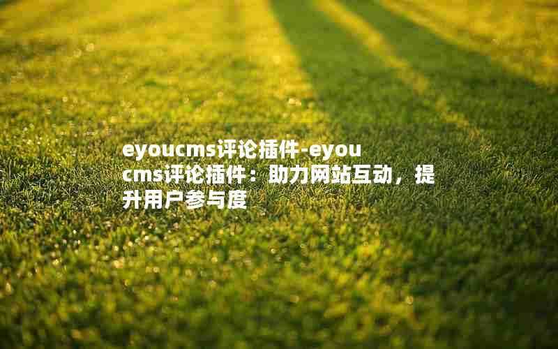 eyoucms评论插件-eyoucms评论插件：助力网站互动，提升用户参与度