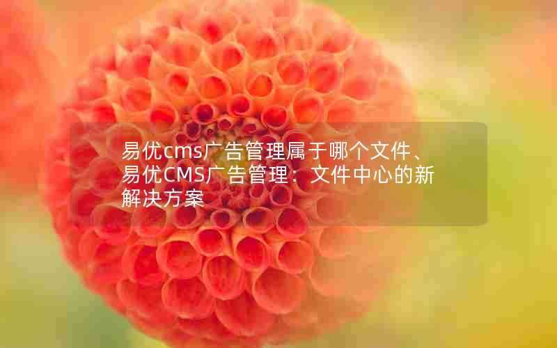 易优cms广告管理属于哪个文件、易优CMS广告管理：文件中心的新解决方案