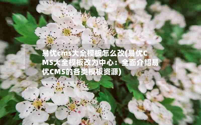 易优cms大全模板怎么改(易优CMS大全模板改为中心：全面介绍易优CMS的各类模板资源)