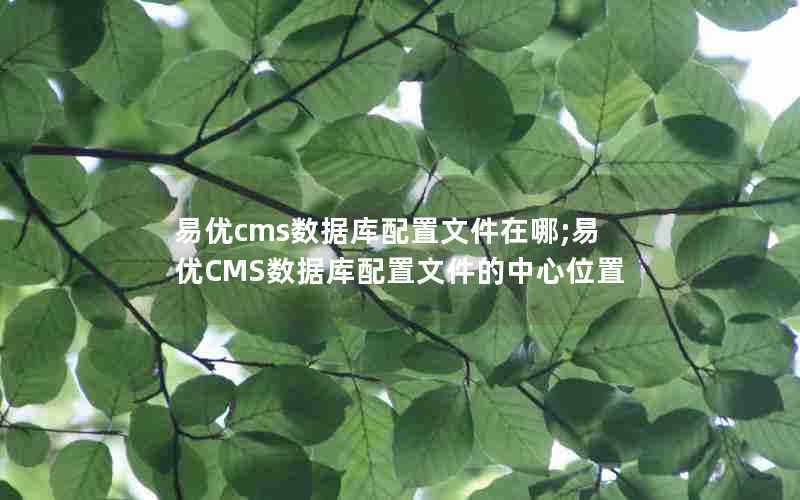 易优cms数据库配置文件在哪;易优CMS数据库配置文件的中心位置