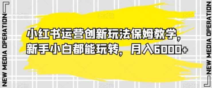 小红书运营创新玩法保姆教学，新手小白都能玩转，月入6000+【揭秘】