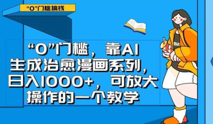 0门槛，靠AI生成治愈漫画系列，日入1000+，可放大操作的一个教学