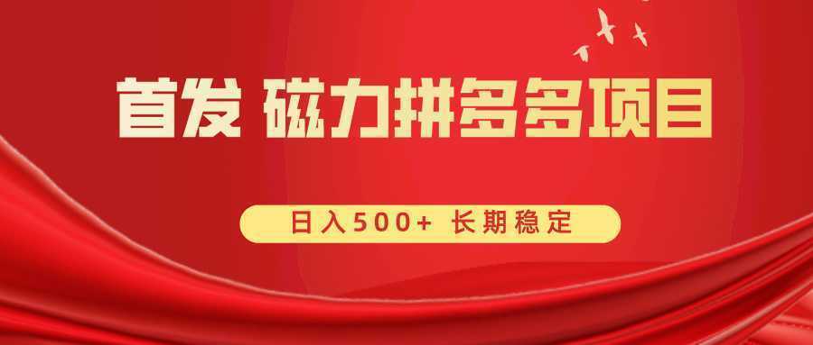 首发 磁力拼多多自撸  日入500+