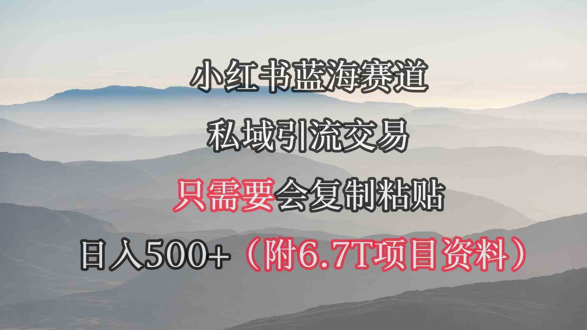 小红书短剧赛道，私域引流交易，会复制粘贴，日入500+