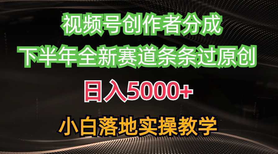 视频号创作者分成最新玩法，日入5000+  下半年全新赛道条条过原创，小…