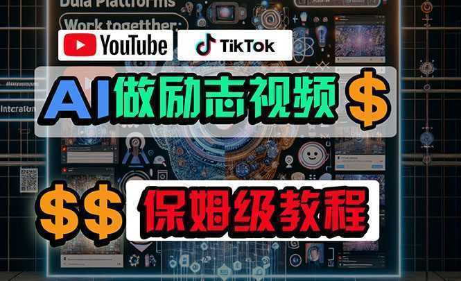 利用AI制作励志视频，在YouTube和TikTok赚钱，小白可做