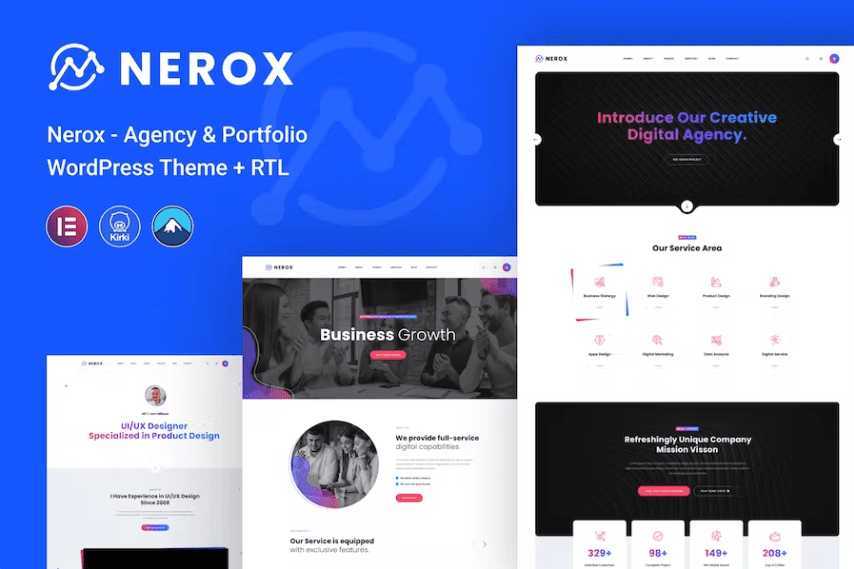 Nerox – 代理和投资组合 WordPress 主题 + RTL