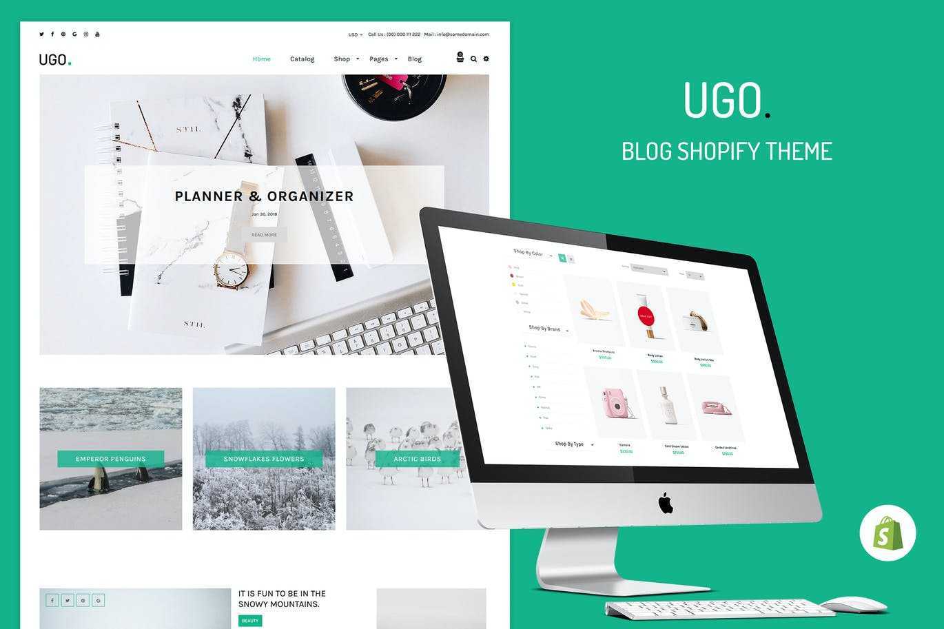 Ugo -博客商店Shopify主题