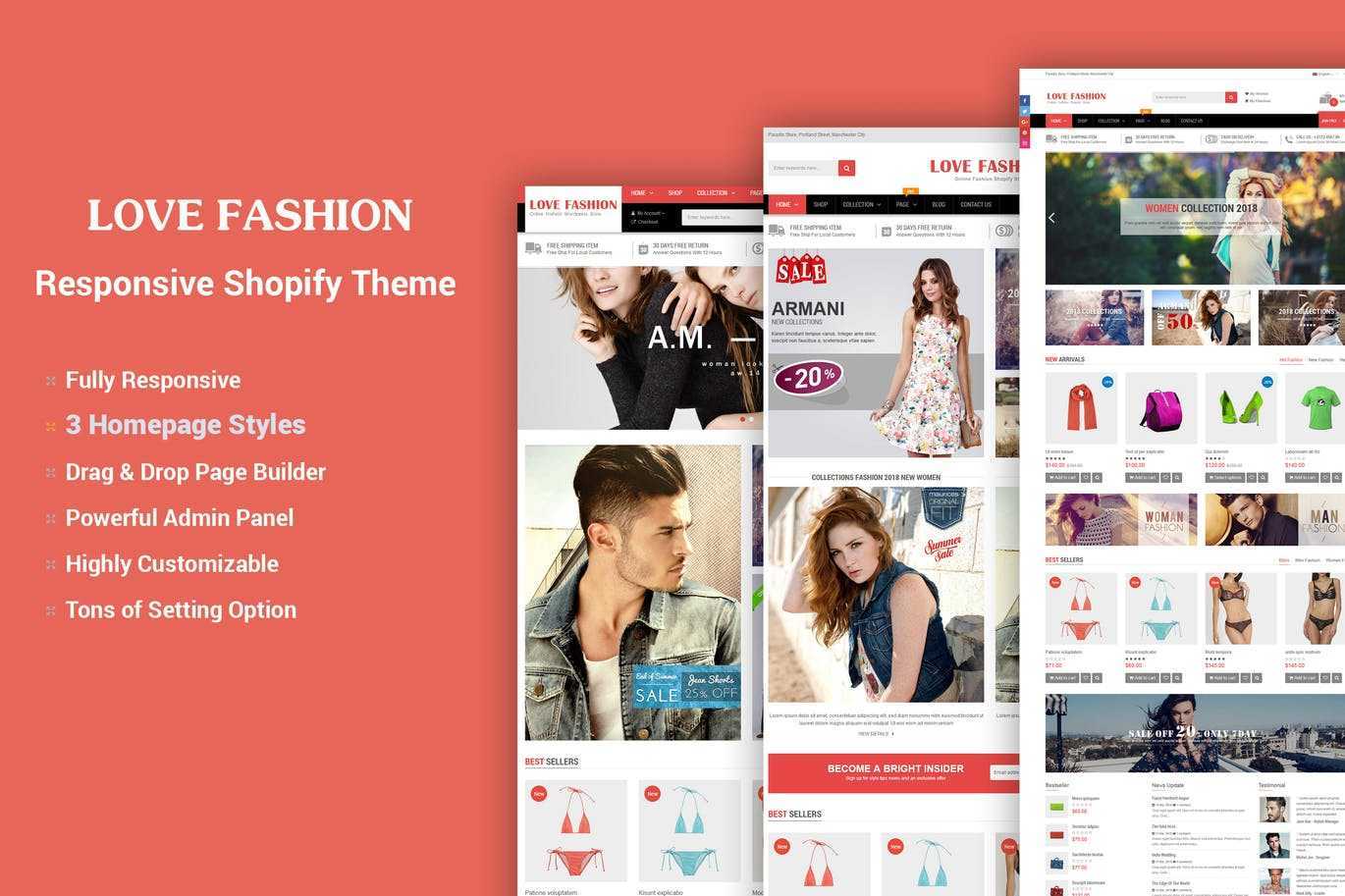 LoveFashion – 拖放生成器Shopify主题