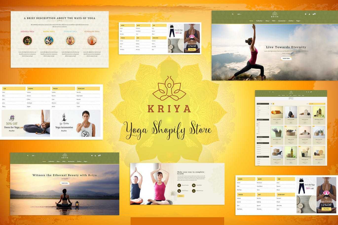 Kriya – 瑜伽商店,普拉提商店Shopify主题