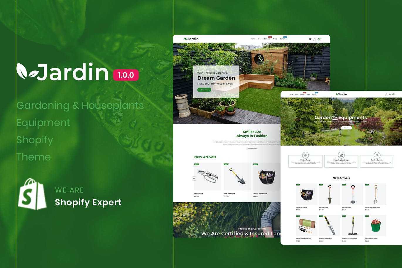 Jardin – 园艺与室内植物设备Shopify主题