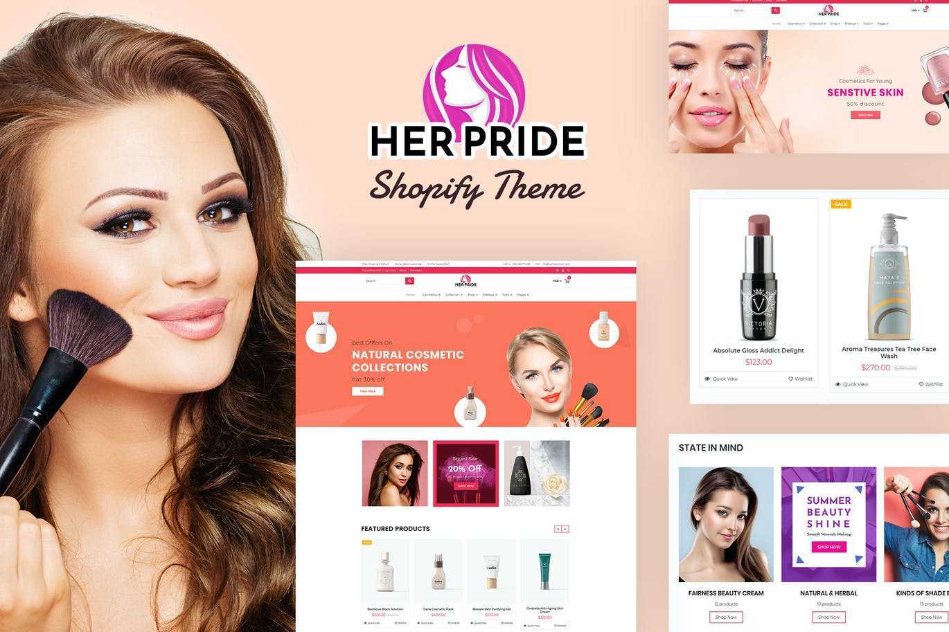 HerPride – 美容中心、化妆品商店Shopify主题