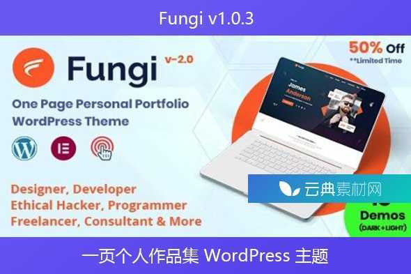 Fungi v1.0.3 – 一页个人作品集 WordPress 主题