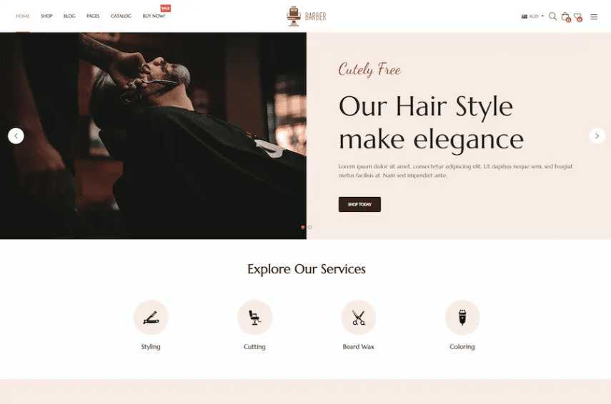 Sharper – Barber Shop Shopify 主题