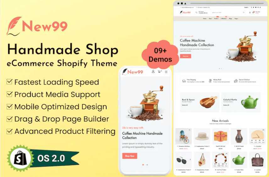 New99 – Handmade Shop 电子商务 Shopify 主题