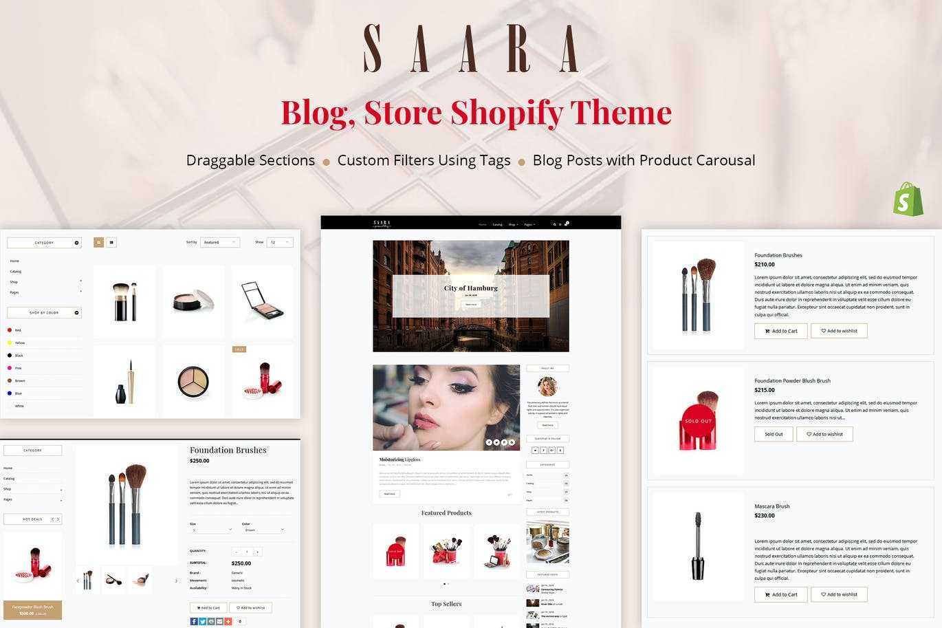 Saara -博客,商店Shopify主题