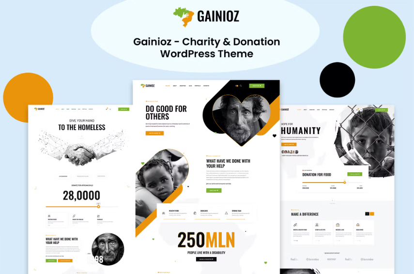 Gainioz – 慈善与捐赠 WordPress 主题