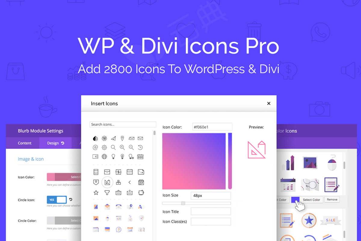 WP and Divi Icons Pro v1.5.0 – 插件含两千多图标添加到wordpress或Divo编辑器