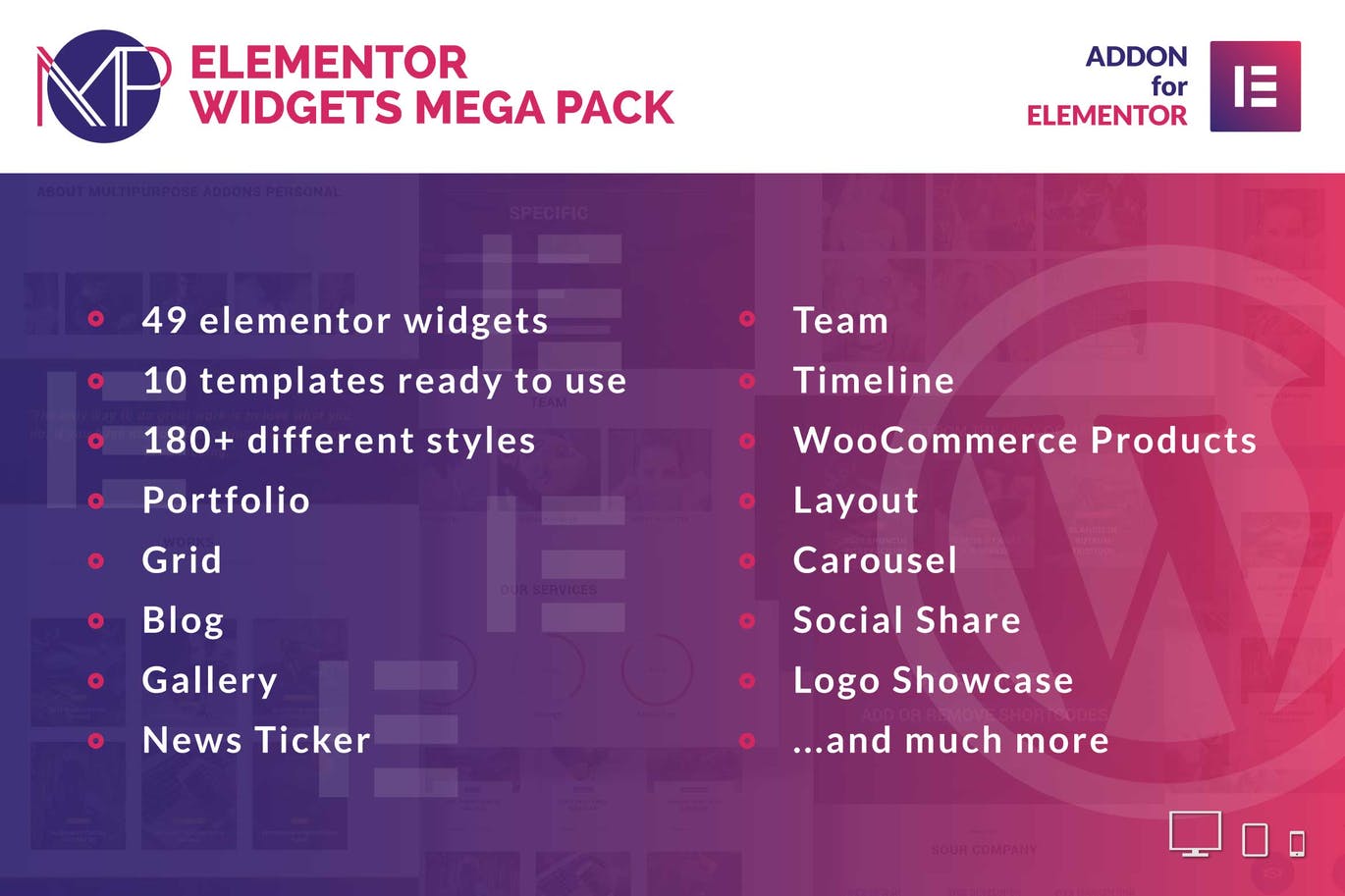 Elementor小部件Mega Pack-Elementor附加组件-wordpress插件