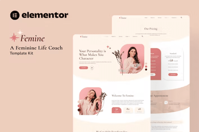 Femine – 女性生活教练 Elementor 模板套件