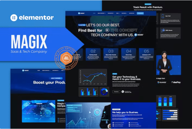 Magix – Saas & Tech Company Elementor 模板工具包