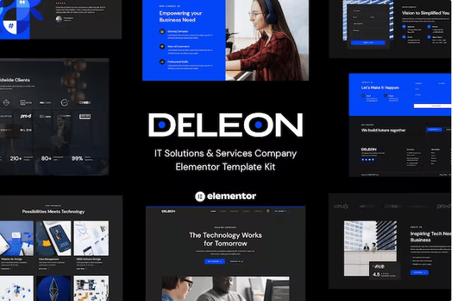 Deleon – IT 解决方案和服务公司 Elementor 模板工具包