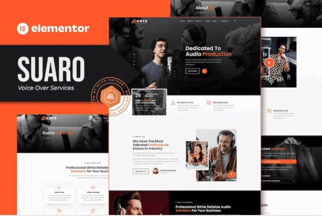 Suaro – Voice Over Services Elementor 模板工具包