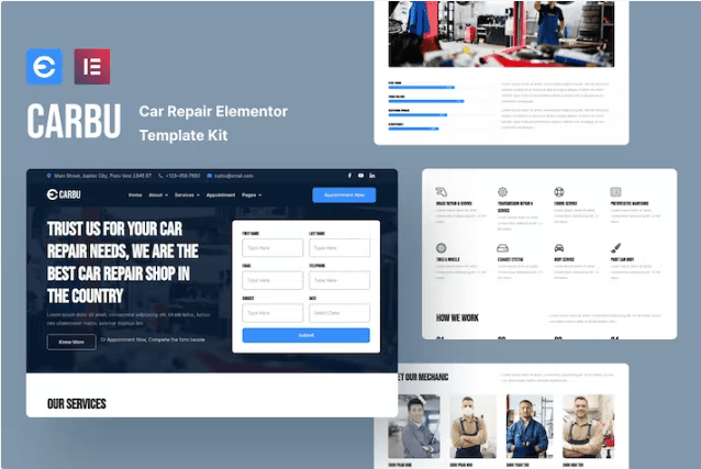 Carbu – 汽车维修 Elementor 模板套件