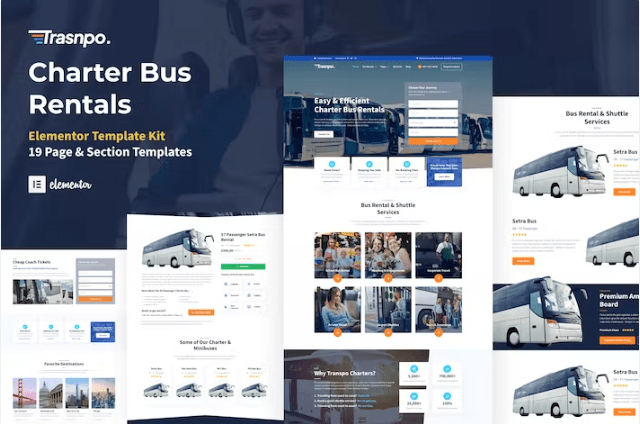 Transpo – 包车巴士租赁公司 WordPress Elementor 模板工具包