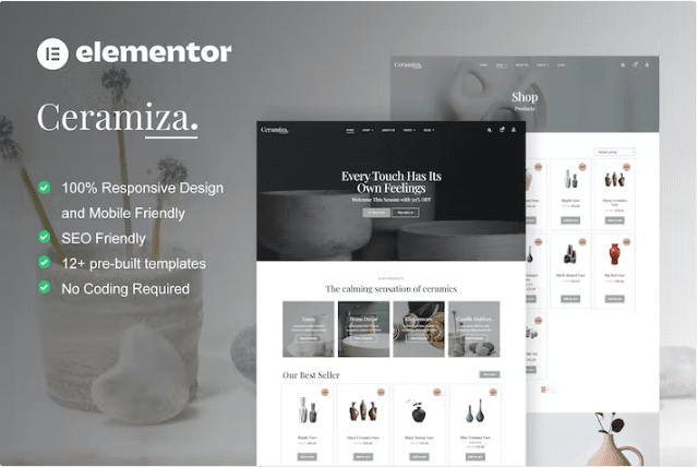 Ceramiza – 陶器和陶瓷商店 Elementor 模板套件