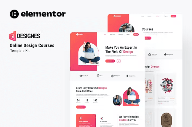 设计 – 在线设计课程 Elementor 模板套件