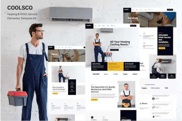 Coolsco – 空调加热和 HVAC Elementor Pro 模板套件