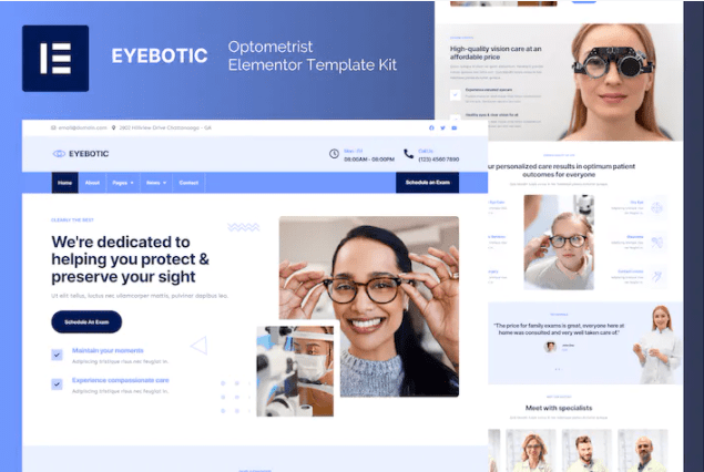 EyeBotic – 验光师 Elementor Pro 模板套件