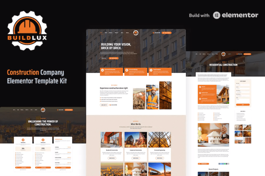 Buildlux – Construction Elementor Pro 模板套件